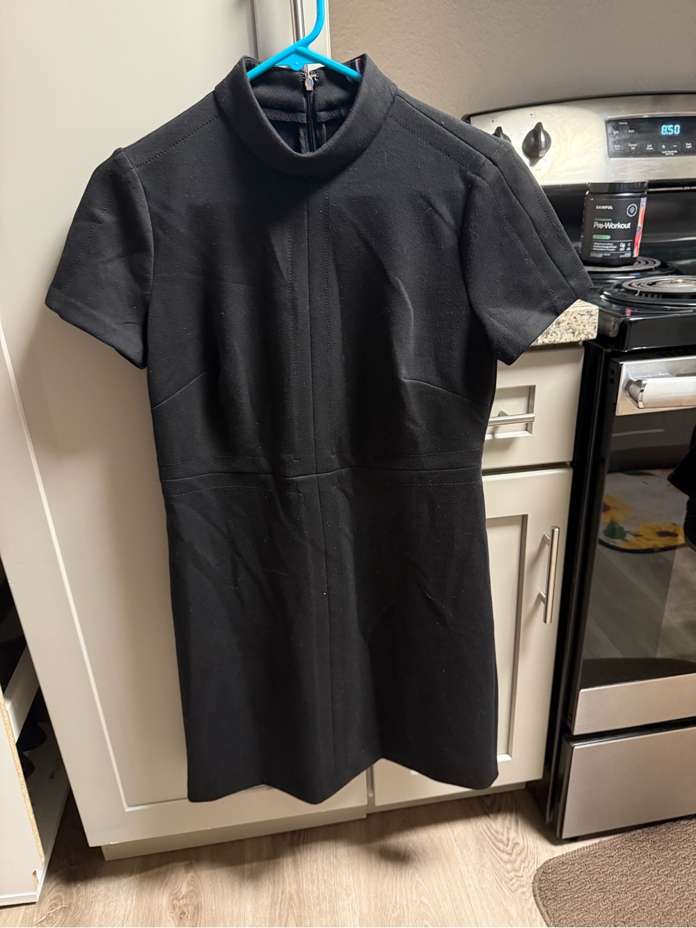 Tommy Hilfiger Black Short Mock-Neck Mini Dress
